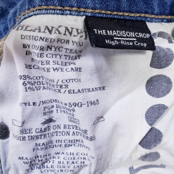 BLANKNYC Women's Light Blue Washed Madison Crop Ankle Skinny Jeans 27 High Rise - Picture 6 of 10